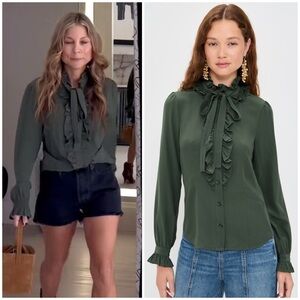 ULLA JOHNSON Catroux Silk Long Sleeve Button Front Blouse SZ US 4